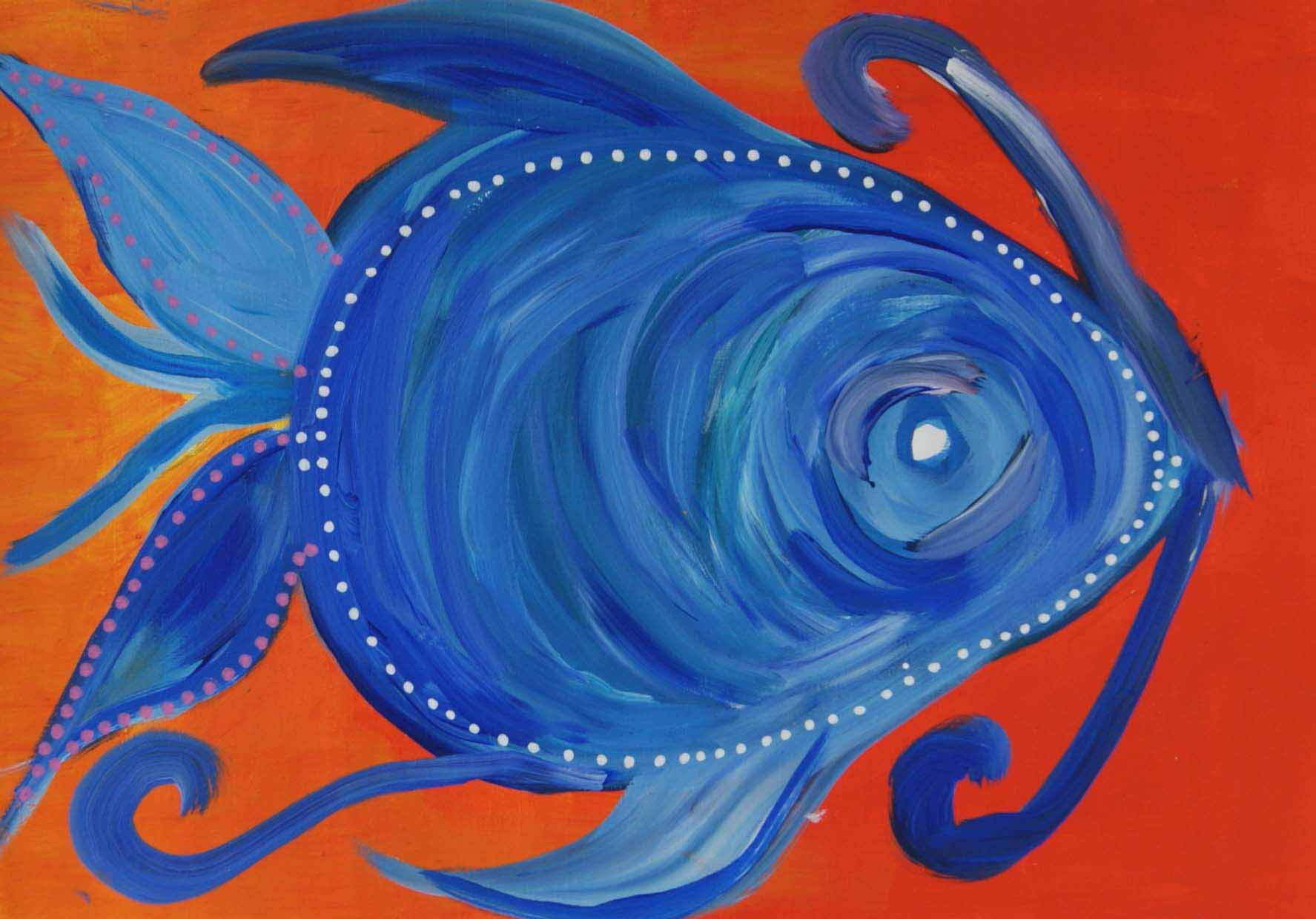 Fish Study in Blue Winterfold House